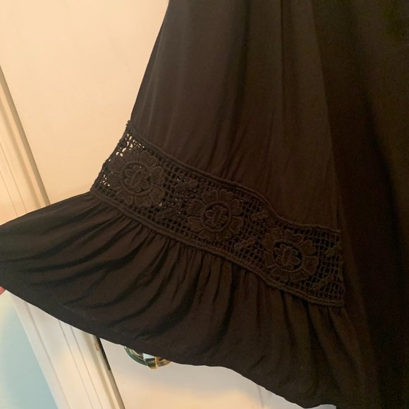 Magnolia Skye Black Boho Mini Dress/Cover Up Size Medium - Picture 3 of 7